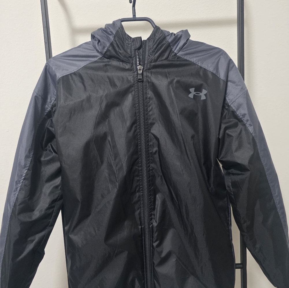 Under Armour Boy's Black and Charcoal Windbreaker